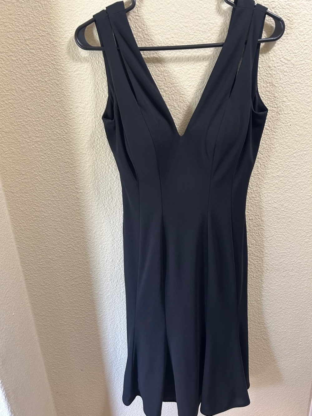 White House Black Market Black V-Neck Midi Dress - Picture 1 of 5